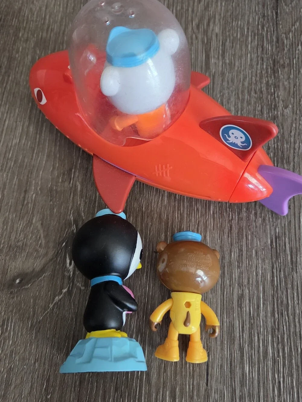 Fisher-Price Octonauts Gup-B Orange Submarine Sub & 3 Figures Lot